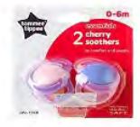 BASICS CHERRY 0-6 MONTH  SOOTHER (2 PIECES)