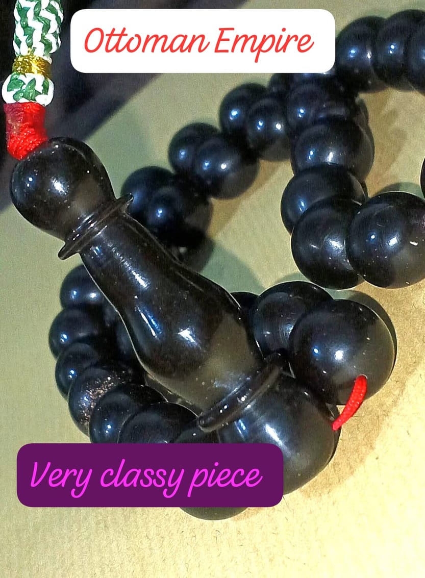 Antique Ottoman Horuz Turban Model Ottoman Rosary Misbaha 88